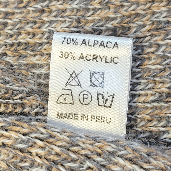 Simply Natural Linda 2 Classic Alpaca Blend Sweater Melange Tan Size OS - Picture 7 of 9